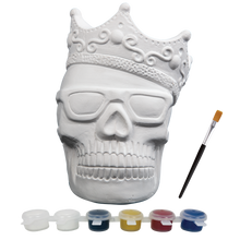 Gray Art Star Halloween Paint Your Own Ceramic Skull with Crown Decoration (15.2 x 11.2 x 12.1cm) Kids Activites