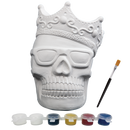 Gray Art Star Halloween Paint Your Own Ceramic Skull with Crown Decoration (15.2 x 11.2 x 12.1cm) Kids Activites