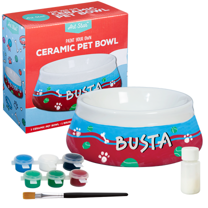 Steel Blue Art Star Paint Your Own Ceramic Pet Bowl (17.8 x 17.8 x 6.5cm) Kids Activites