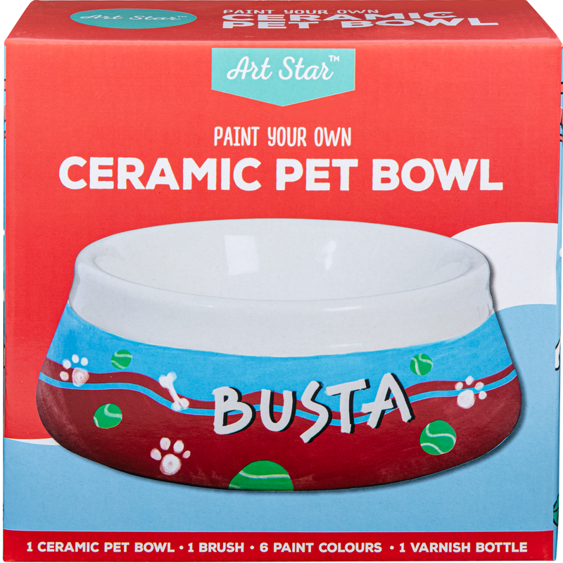 Firebrick Art Star Paint Your Own Ceramic Pet Bowl (17.8 x 17.8 x 6.5cm) Kids Activites