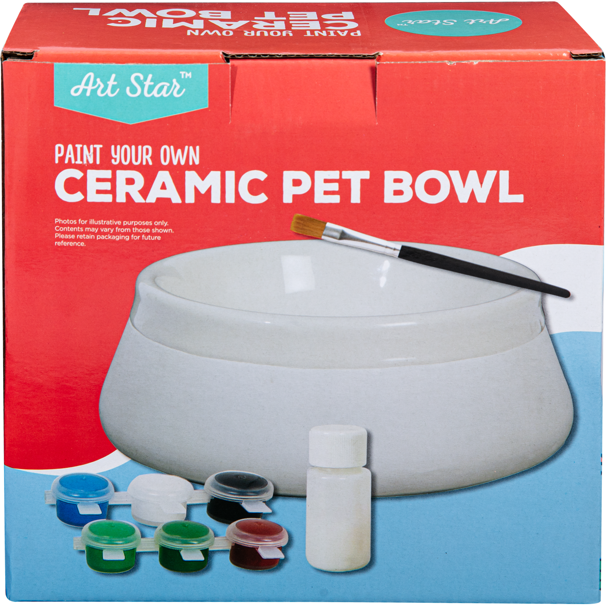 Gray Art Star Paint Your Own Ceramic Pet Bowl (17.8 x 17.8 x 6.5cm) Kids Activites