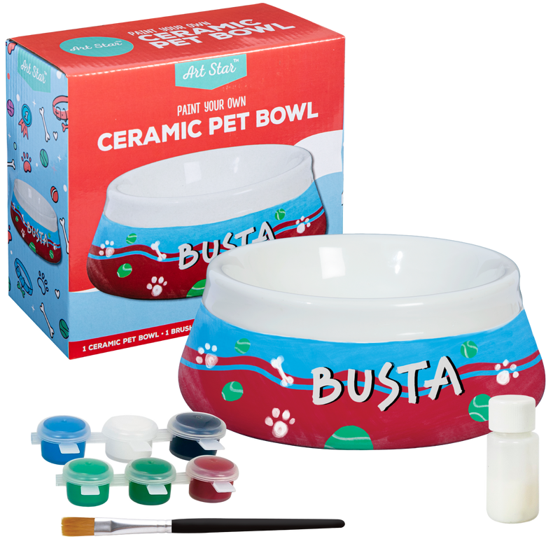 Steel Blue Art Star Paint Your Own Ceramic Pet Bowl (17.8 x 17.8 x 6.5cm) Kids Activites