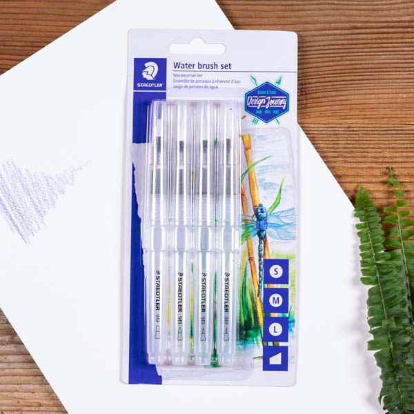 White Smoke Staedtler Design Journey Water Brush Set, 4Pcs Paint Brushes
