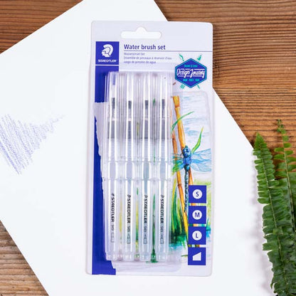 White Smoke Staedtler Design Journey Water Brush Set, 4Pcs Paint Brushes