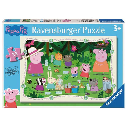 Ravensburger Peppa Pig 35-piece floor jigsaw puzzle box with garden character scene