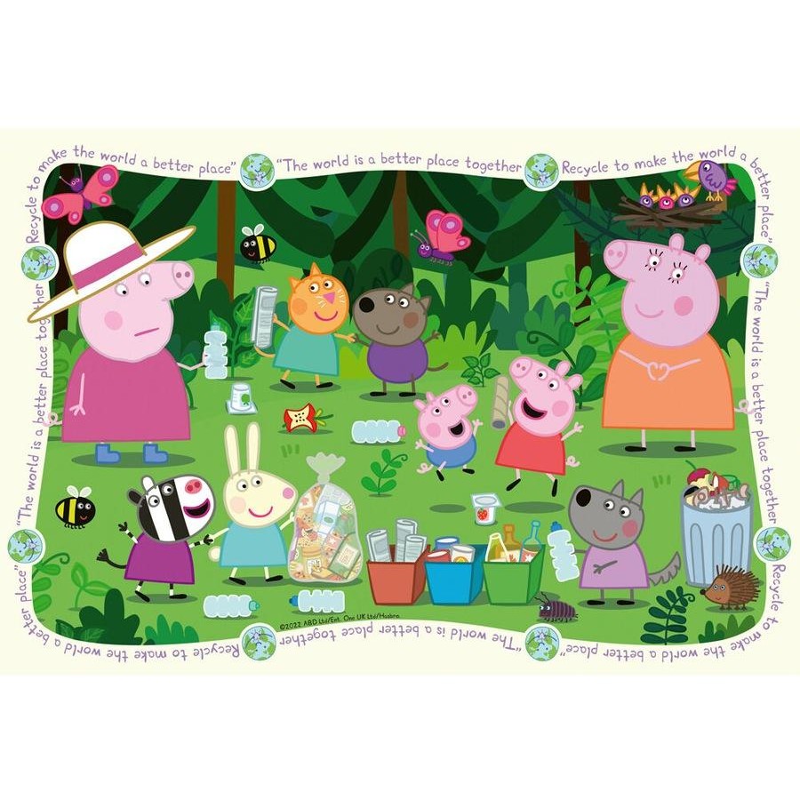 Peppa Pig 35-piece floor jigsaw puzzle artwork with garden animals and characters