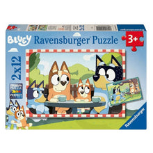 Ravensburger jigsaw puzzle box, 2x12 pieces, cartoon dog family around table