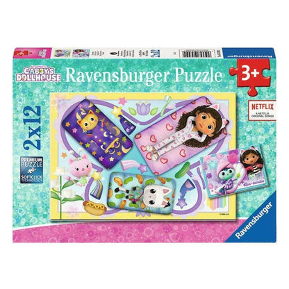 Ravensburger jigsaw puzzle box, 2x12 colorful sleepover scene