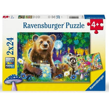 Children's jigsaw puzzle box with bear and forest animals, 2x24 pieces