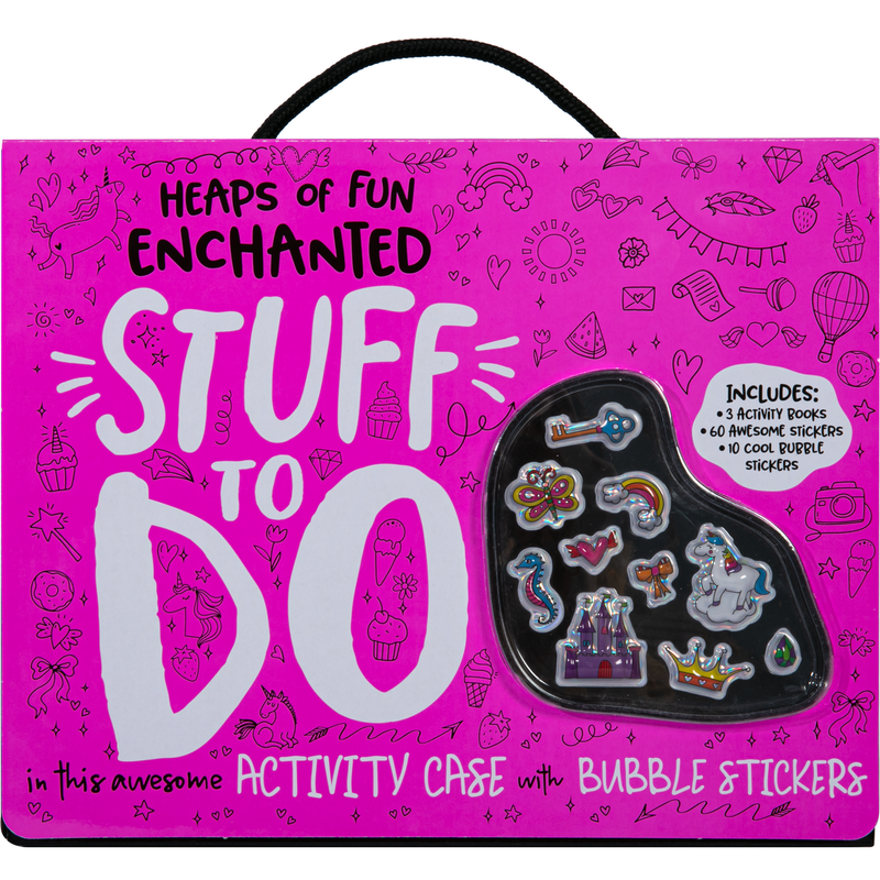 Violet Red Bubble Sticker Activity Case - Heaps of Fun Enchanted Stuff to Do Kids Activities