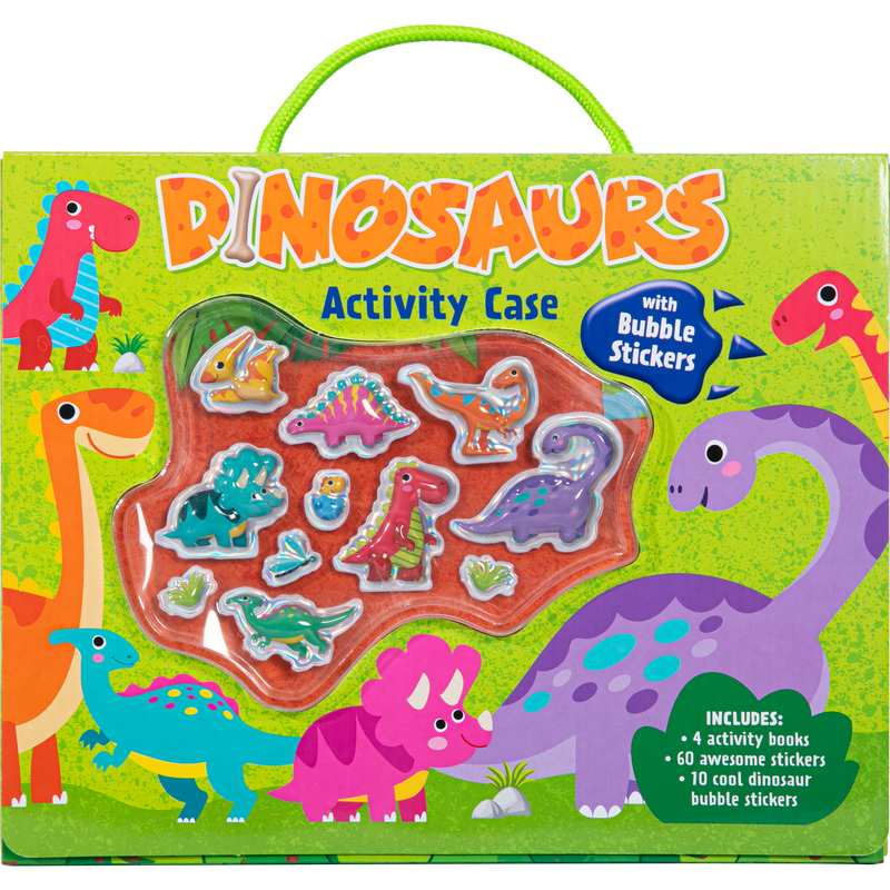 Yellow Green Bubble Sticker Activity Case - Dinosaurs Kids Activities