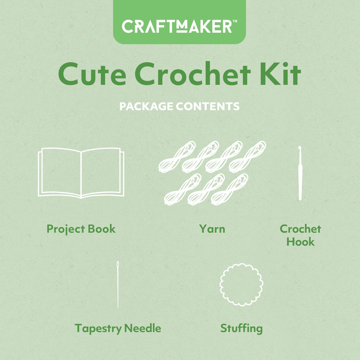 Light Gray Craft Maker Cute Crochet Kit Crochet