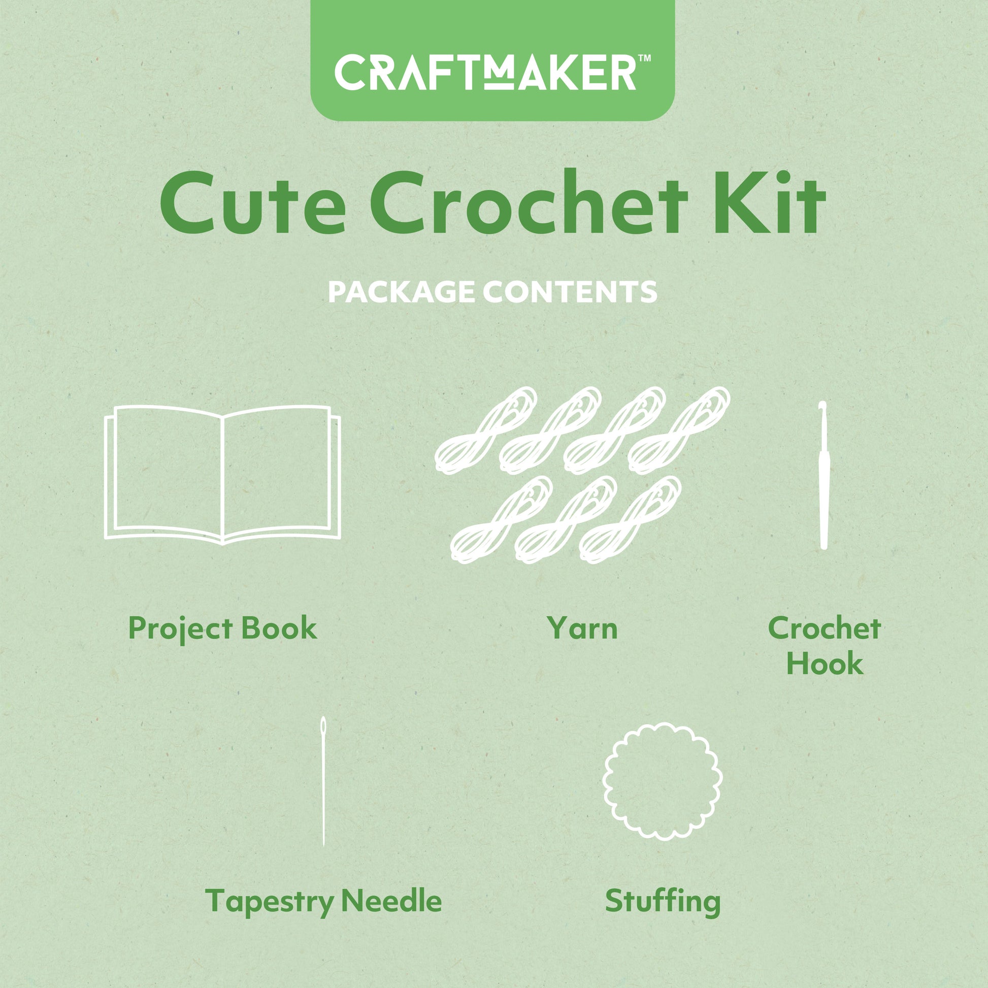 Light Gray Craft Maker Cute Crochet Kit Crochet