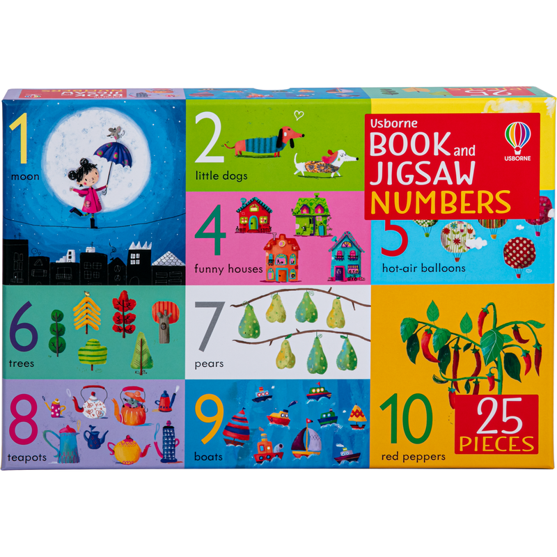 Goldenrod Usborne Book and 25 Piece Jigsaw Numbers Kids Activities