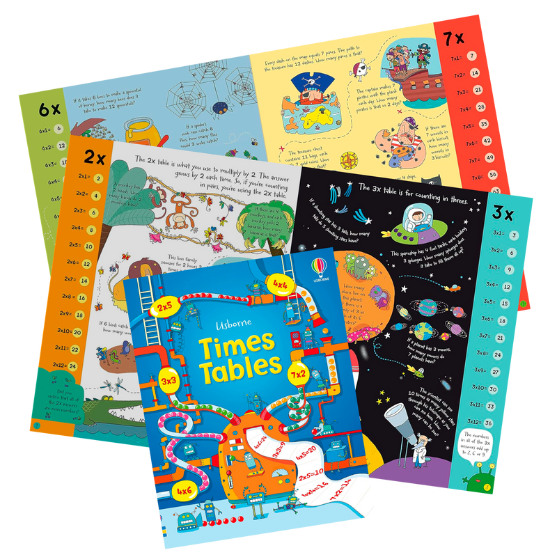 Dark Cyan Usborne Book and Jigsaw Times Tables Kids Activities