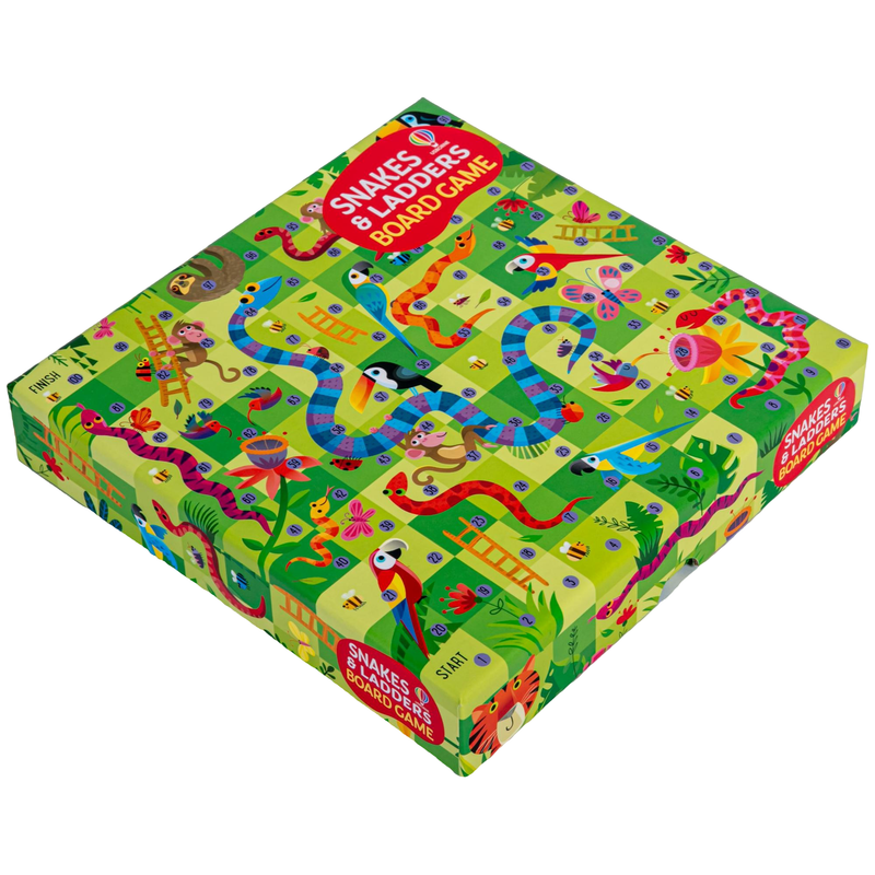 Dark Khaki Rainforest-Themed Snakes and Ladders Game Kids Activities