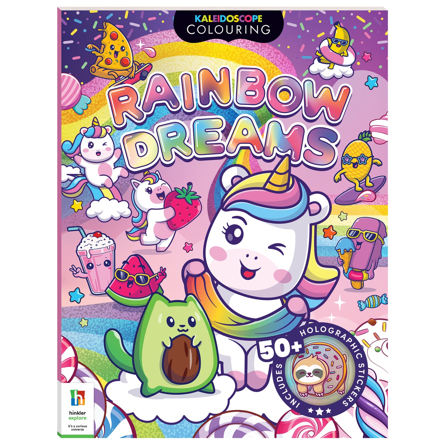 White Smoke Kaleidoscope Sticker Colouring - Rainbow Dreams Kids Craft Kits