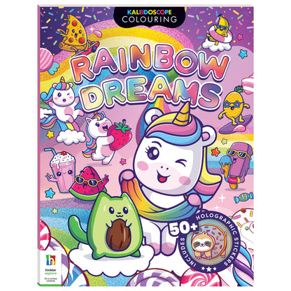 White Smoke Kaleidoscope Sticker Colouring - Rainbow Dreams Kids Craft Kits