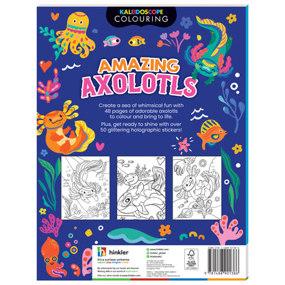 White Smoke Kaleidoscope Sticker Colouring - Axolotls Kids Craft Kits