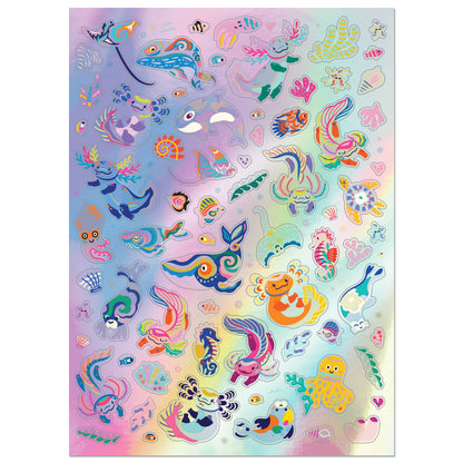Gray Kaleidoscope Sticker Colouring - Axolotls Kids Craft Kits