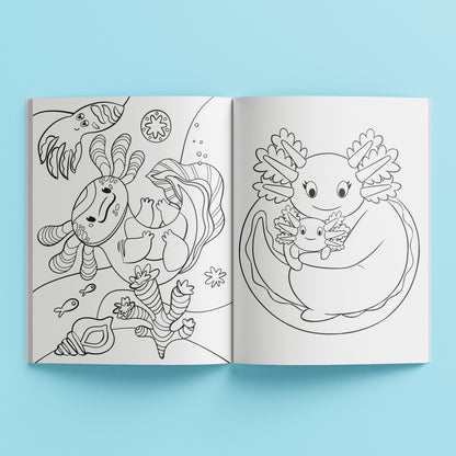 Lavender Kaleidoscope Sticker Colouring - Axolotls Kids Craft Kits