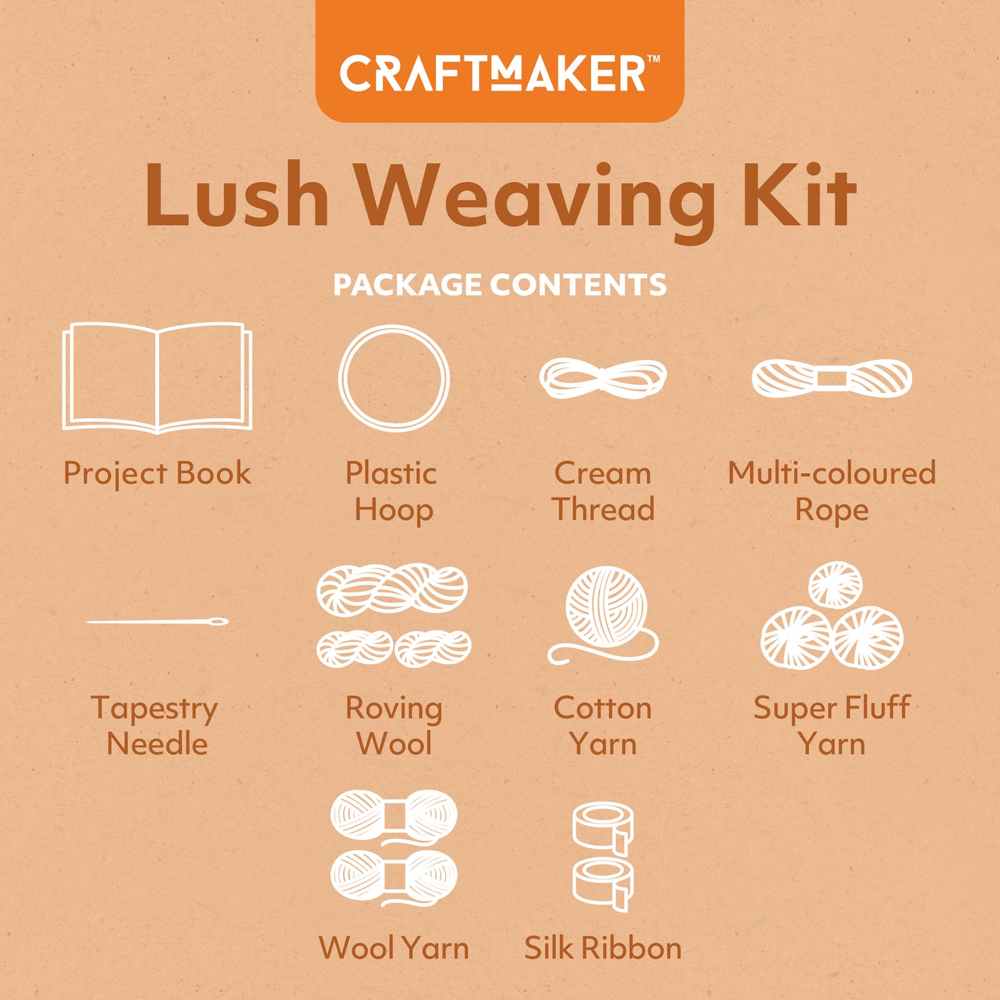 Tan Craft Maker Lush Weaving Kit Weaving