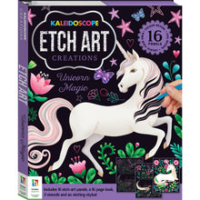 Black Kaleidoscope Etch Art Creations Unicorn Magic Kids Activities