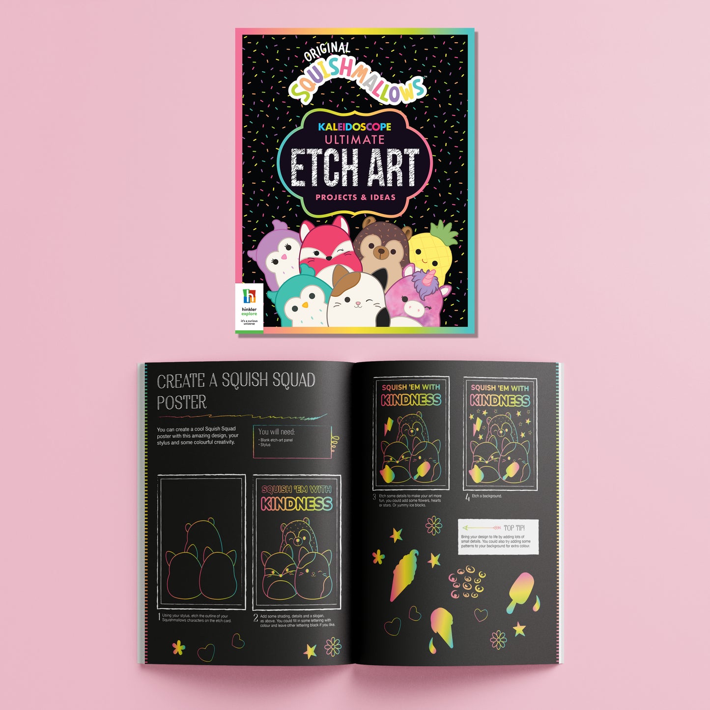 Thistle Kaleidoscope Etch Art Carry Case - Squishmallows Kids Craft Kits