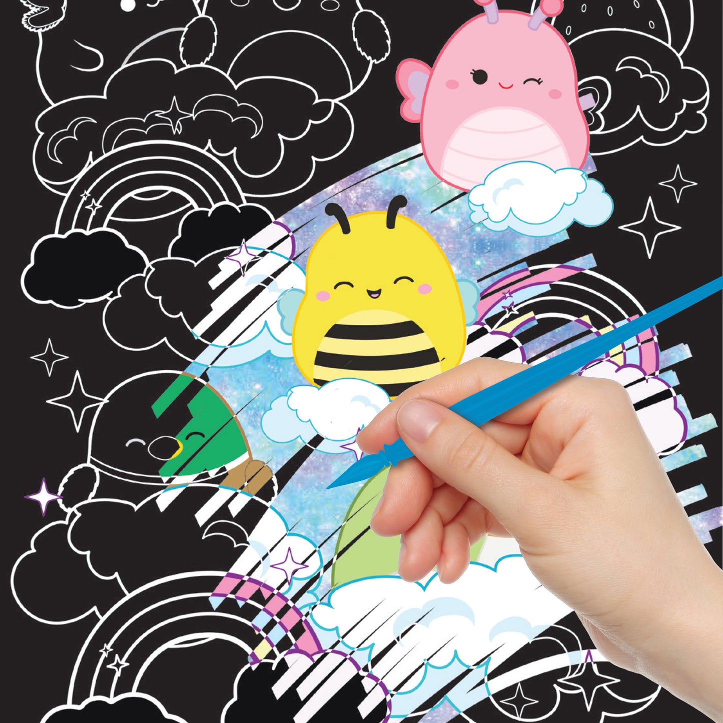 Black Kaleidoscope Etch Art Carry Case - Squishmallows Kids Craft Kits