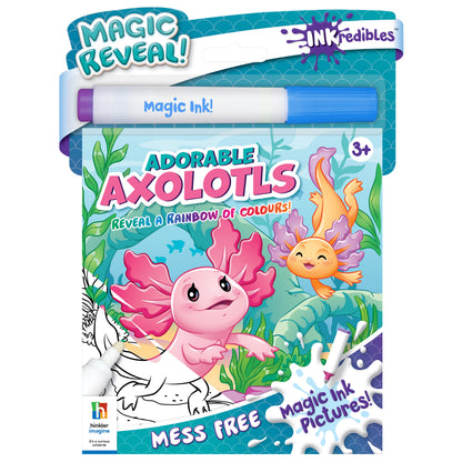Dark Cyan Inkredibles Adorable Axolotls Magic Ink Pictures Kids Activities