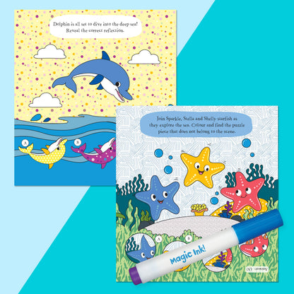 Dark Turquoise Inkredibles Adorable Axolotls Magic Ink Pictures Kids Activities