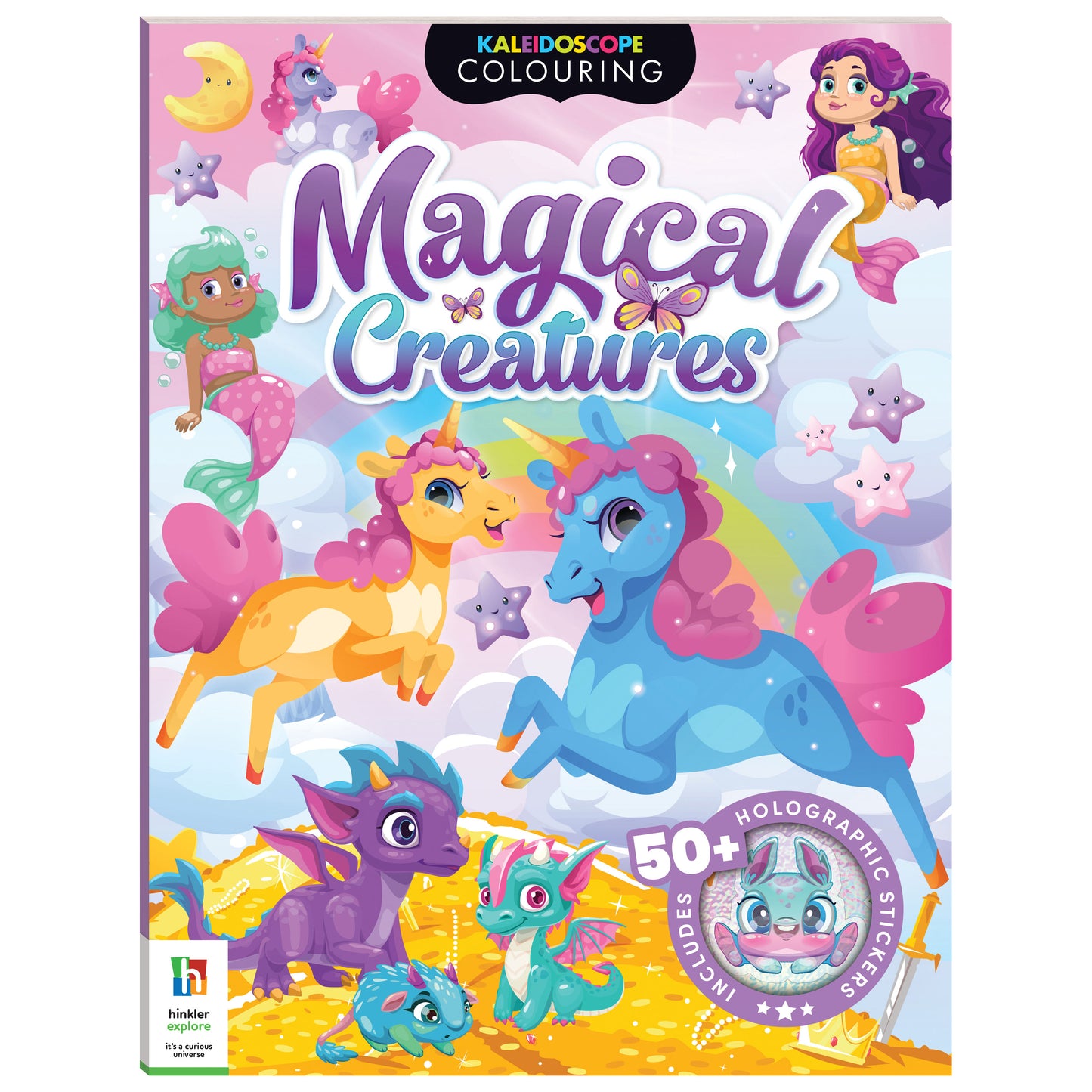 Lavender Blush Kaleidoscope Sticker Colouring - Magic Creatures Kids Craft Kits