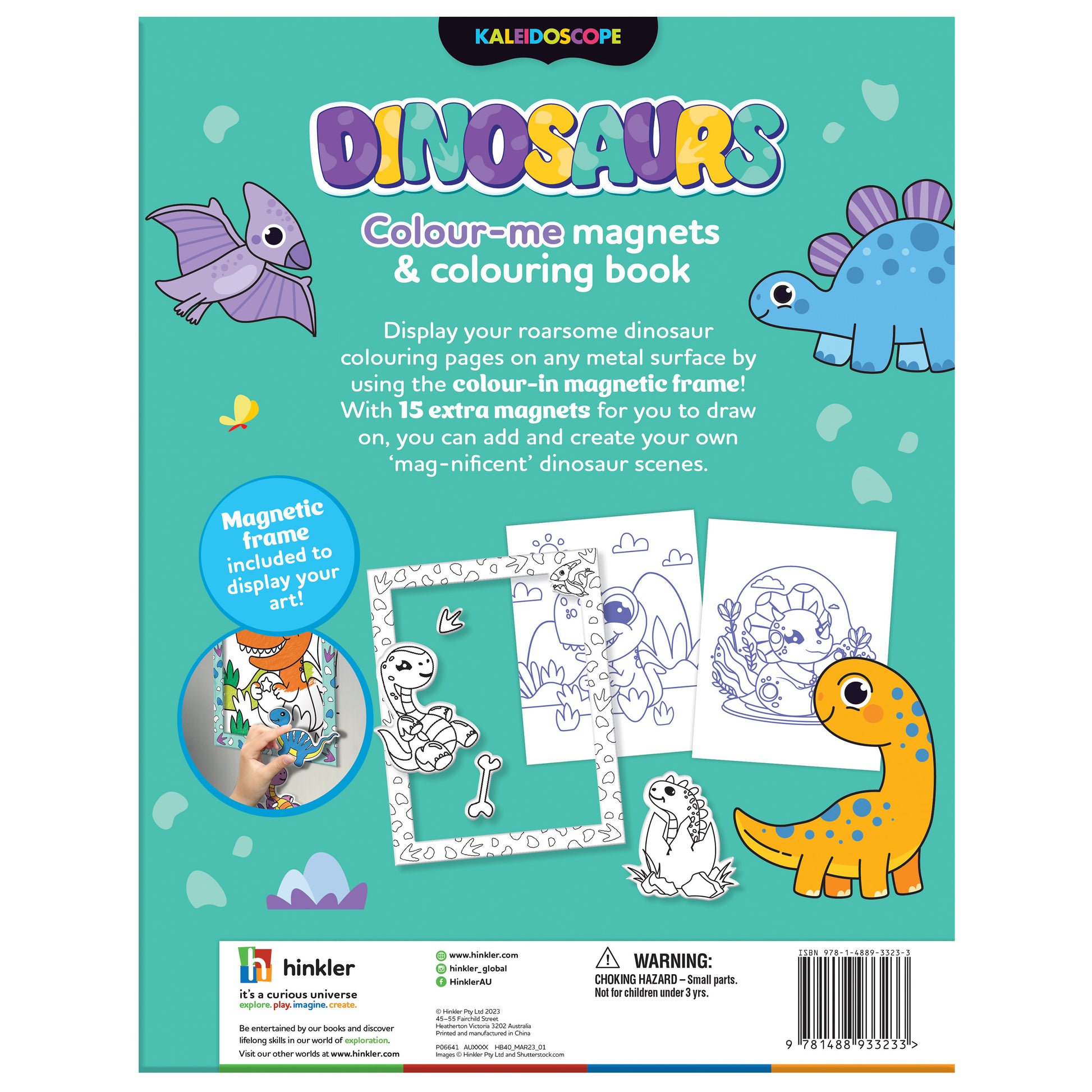 Cadet Blue Colour Me Magnets - Dinosaurs Kids Craft Kits