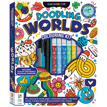 Midnight Blue Kaleidoscope Colouring Doodling Worlds Kids Activities