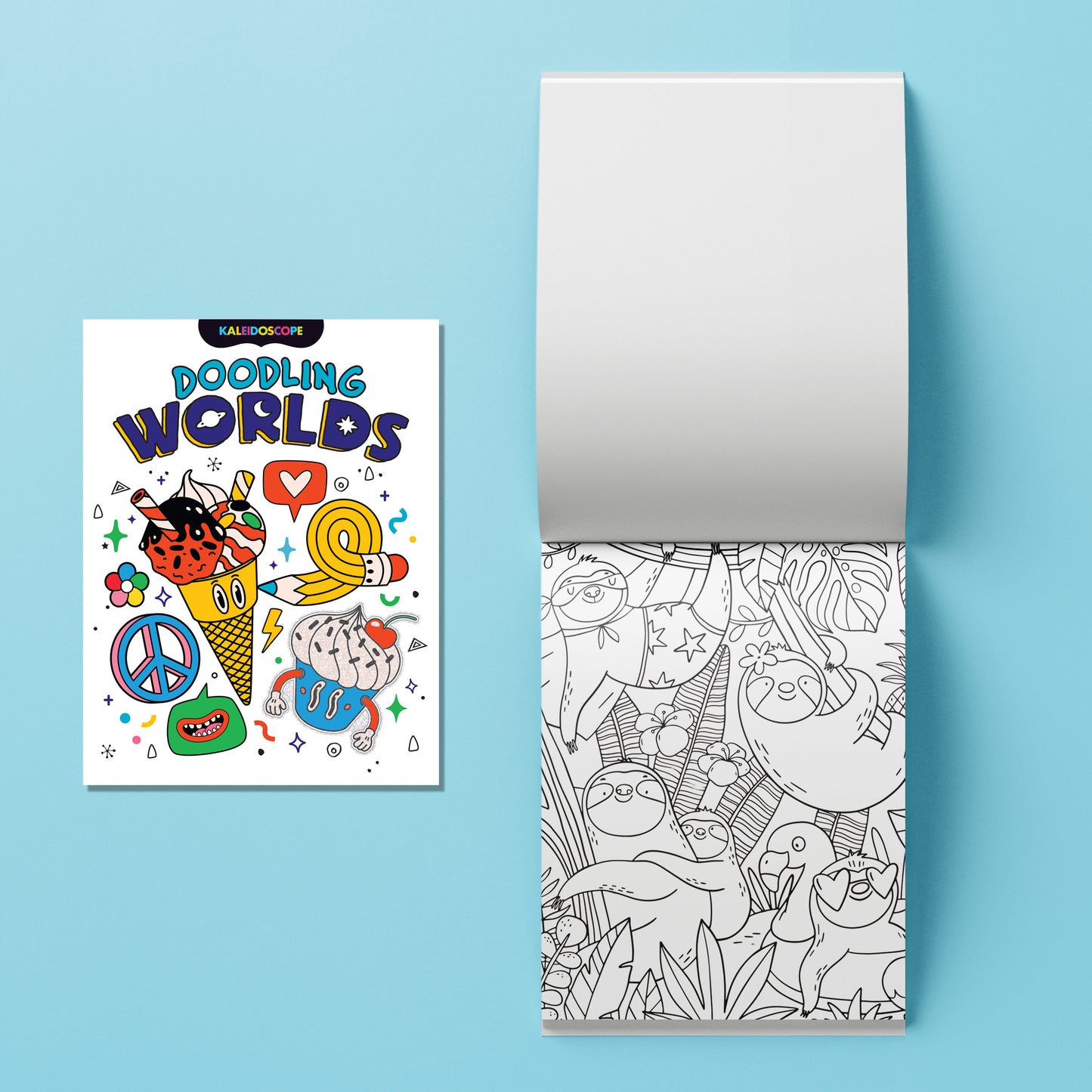 Light Blue Kaleidoscope Colouring Doodling Worlds Kids Activities