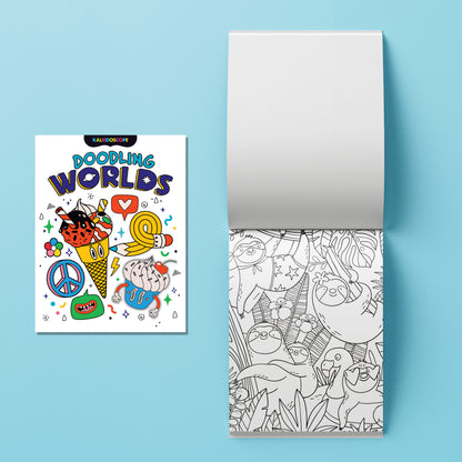 Light Blue Kaleidoscope Colouring Doodling Worlds Kids Activities