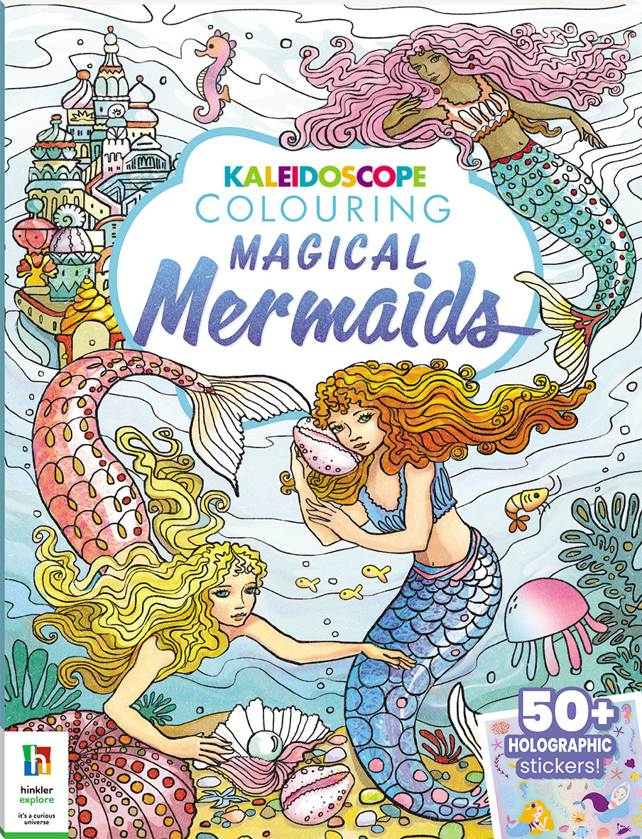 White Smoke Kaleidoscope Sticker Colouring - Magic Mermaid Kids Craft Kits
