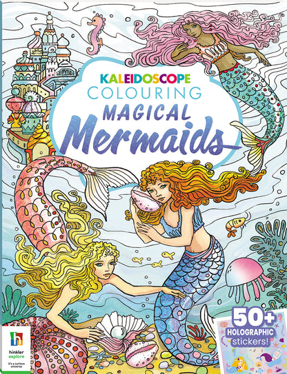 White Smoke Kaleidoscope Sticker Colouring - Magic Mermaid Kids Craft Kits