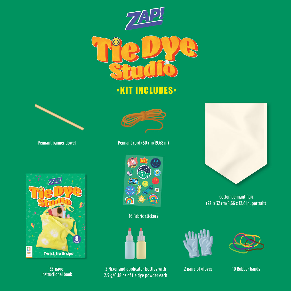 Sea Green Zap Tie Dye Kit Kids Craft Kits