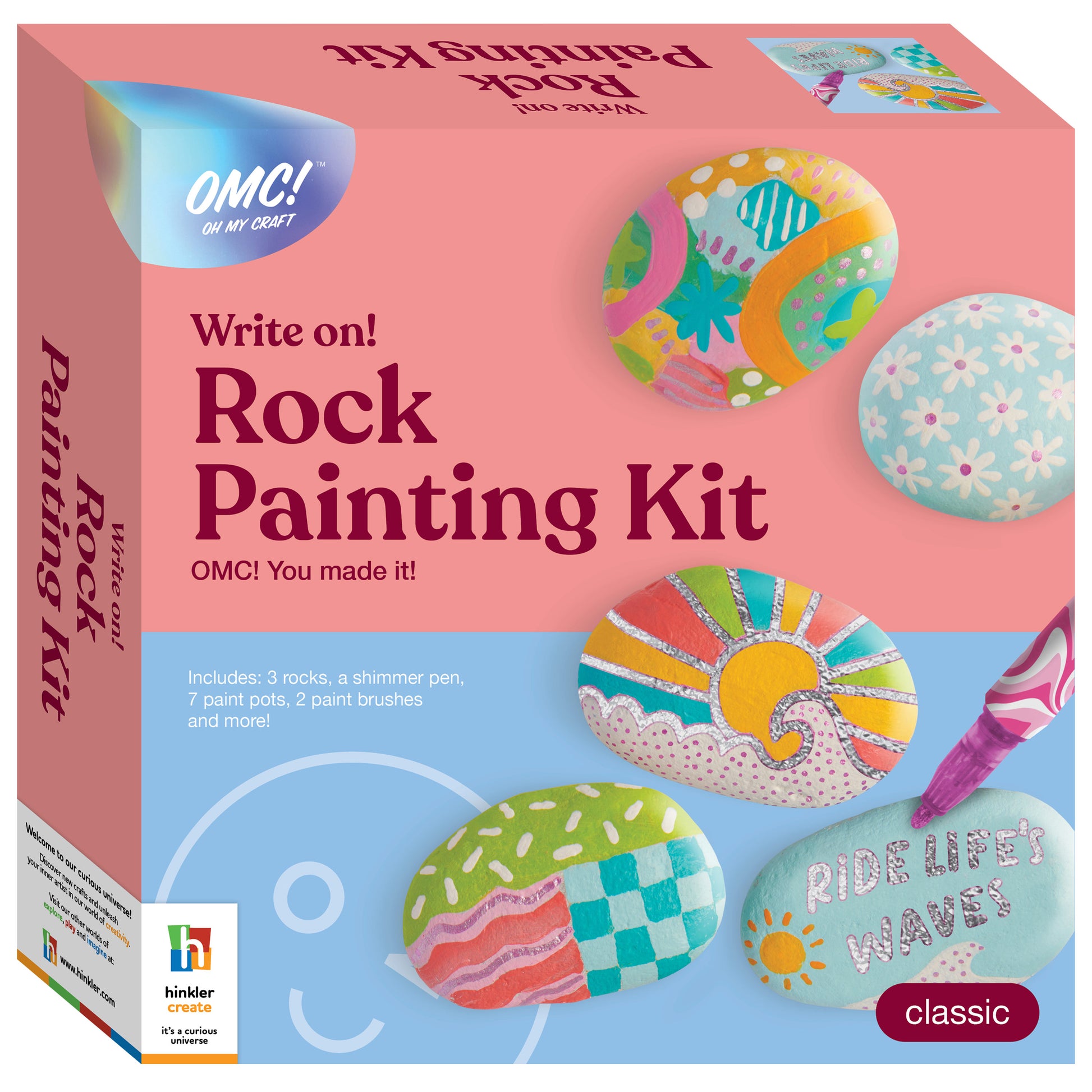 Light Salmon Oh My Craft Write On Rock Painting Kit