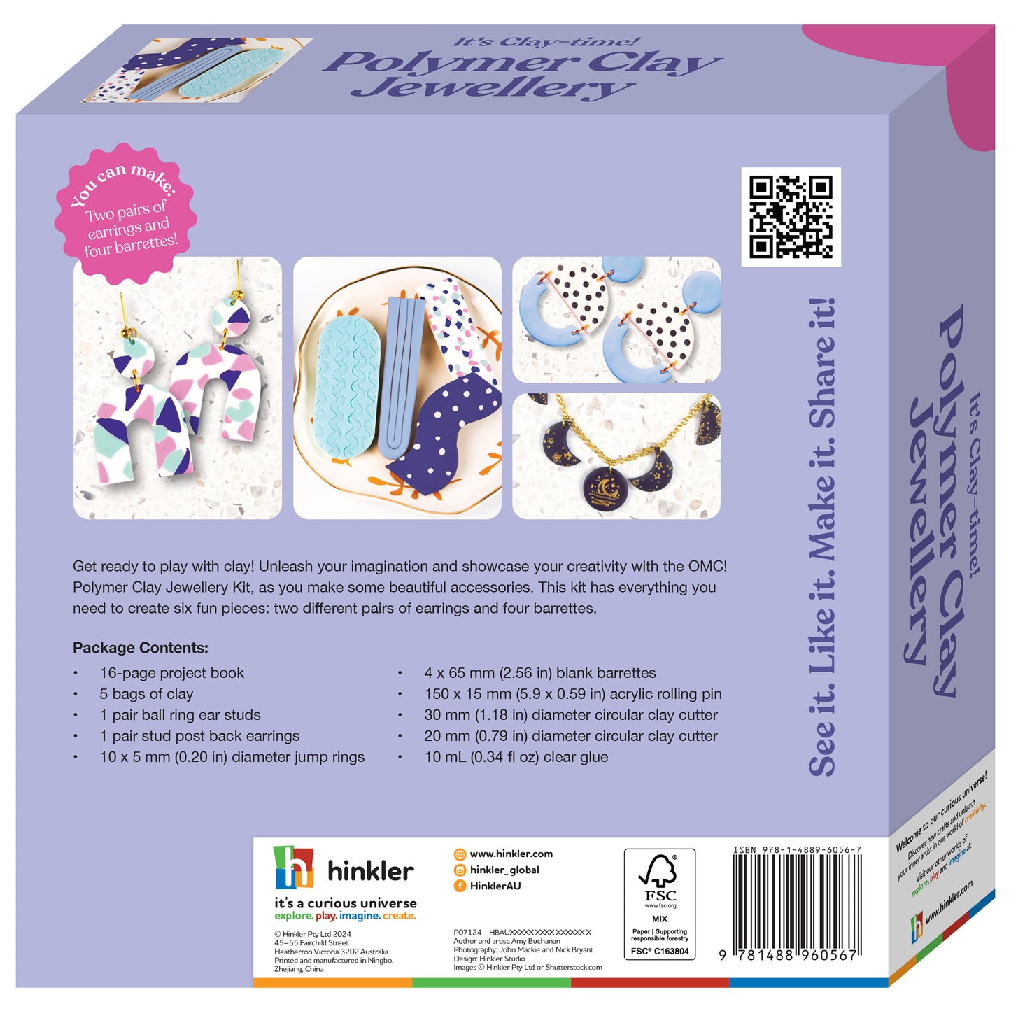 Light Steel Blue Oh My Craft Polymer Clay Jewellery Kit Clay