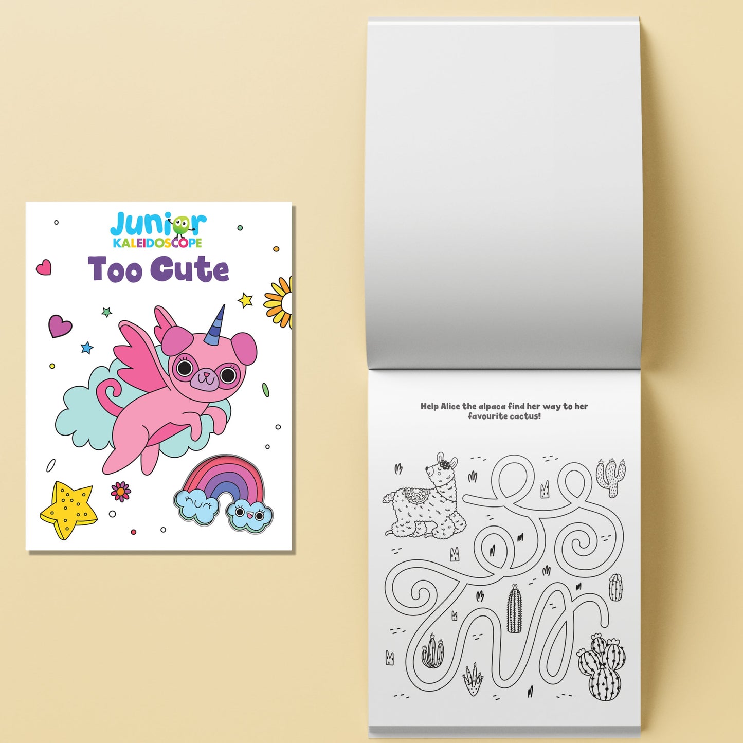 Pale Goldenrod Junior Kaleidoscope Colouring Kit - Too Cute Kids Craft Kits