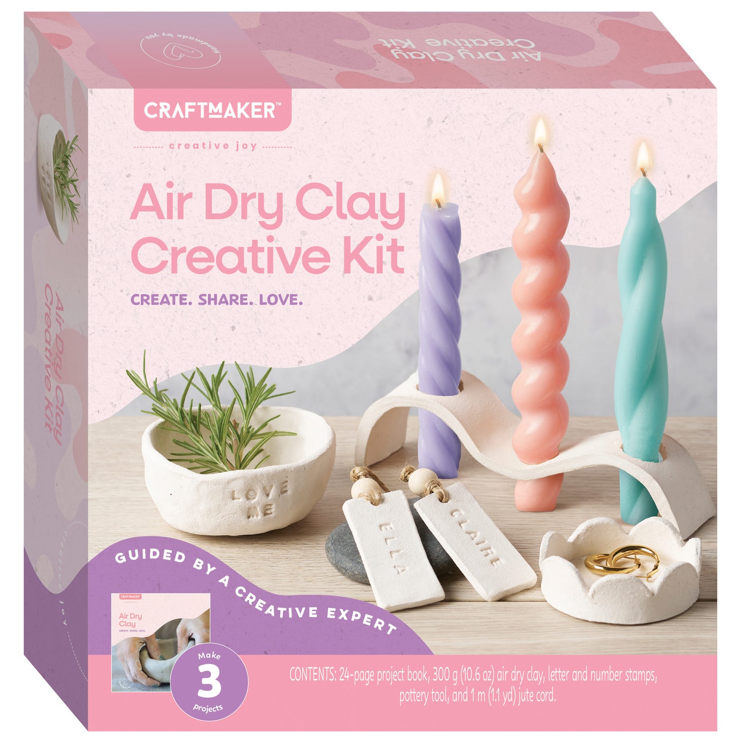 Misty Rose Craft Maker Air Dry Clay Creative Kit Clay
