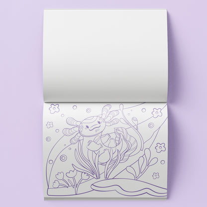Light Gray Axolotls and Friends Colouring Set with Lap Desk Kids Activities