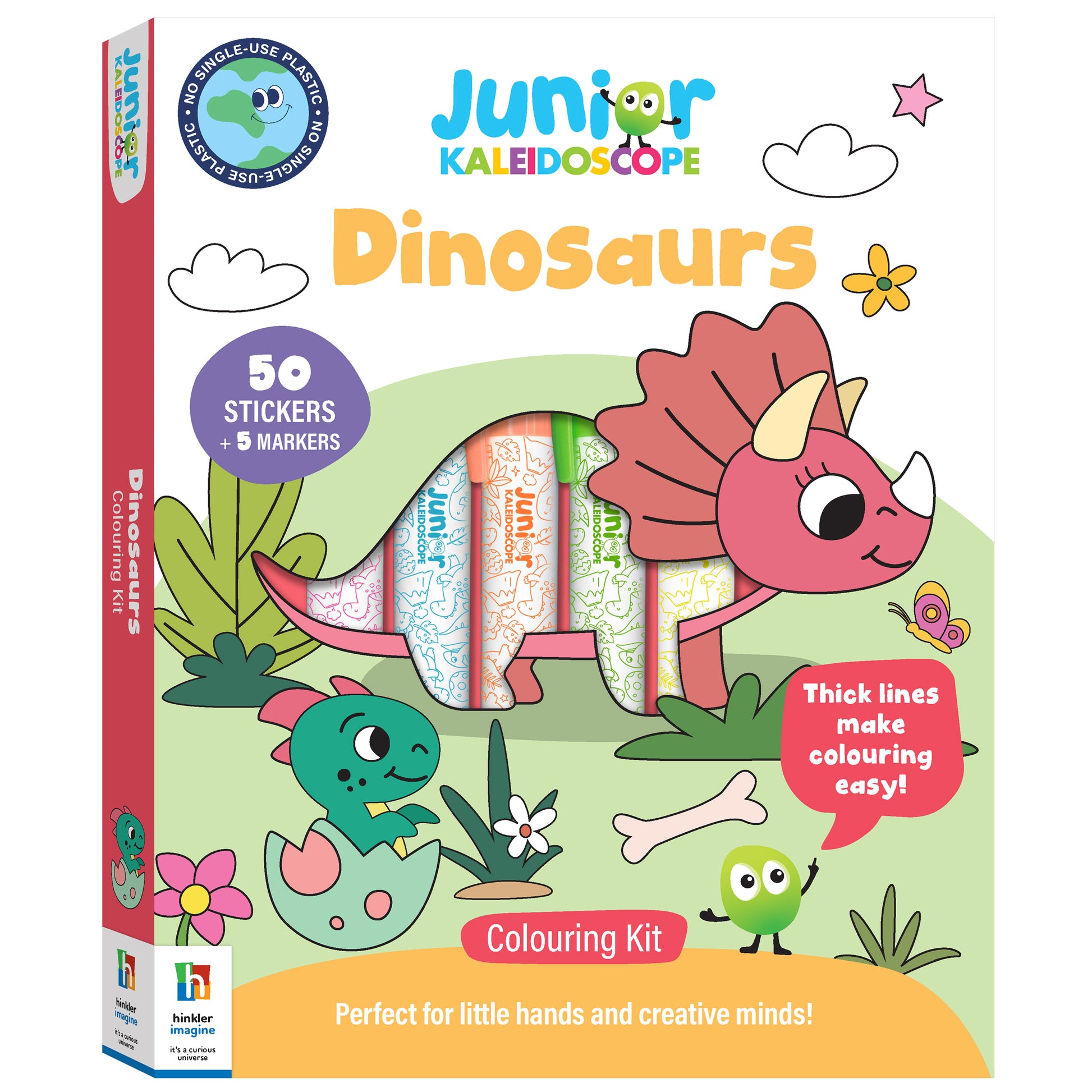 White Smoke Junior Kaleidoscope Colouring Kit - Dinosaurs Kids Craft Kits