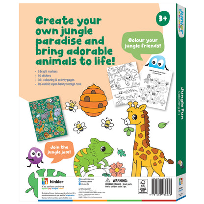 White Smoke Junior Kaleidoscope Colouring Kit - Jungle Fun Kids Craft Kits