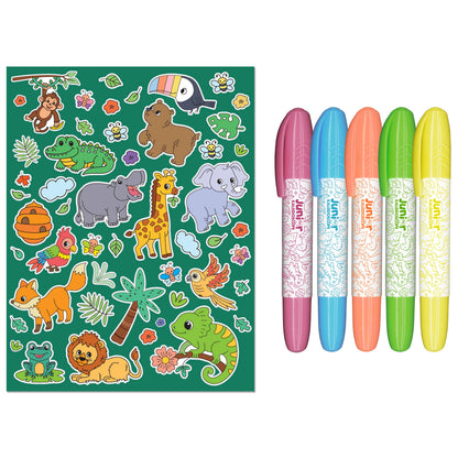 White Smoke Junior Kaleidoscope Colouring Kit - Jungle Fun Kids Craft Kits