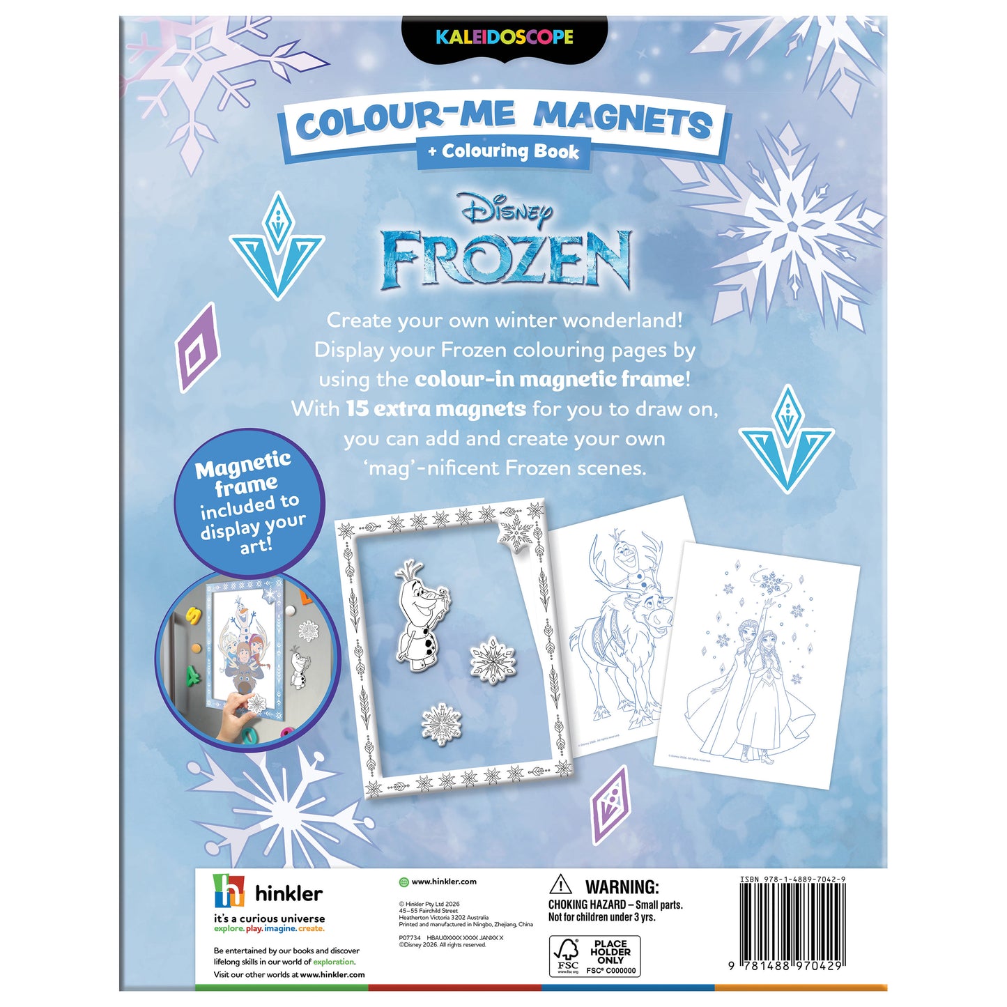 White Smoke Colour Me Magnets - Frozen Kids Craft Kits
