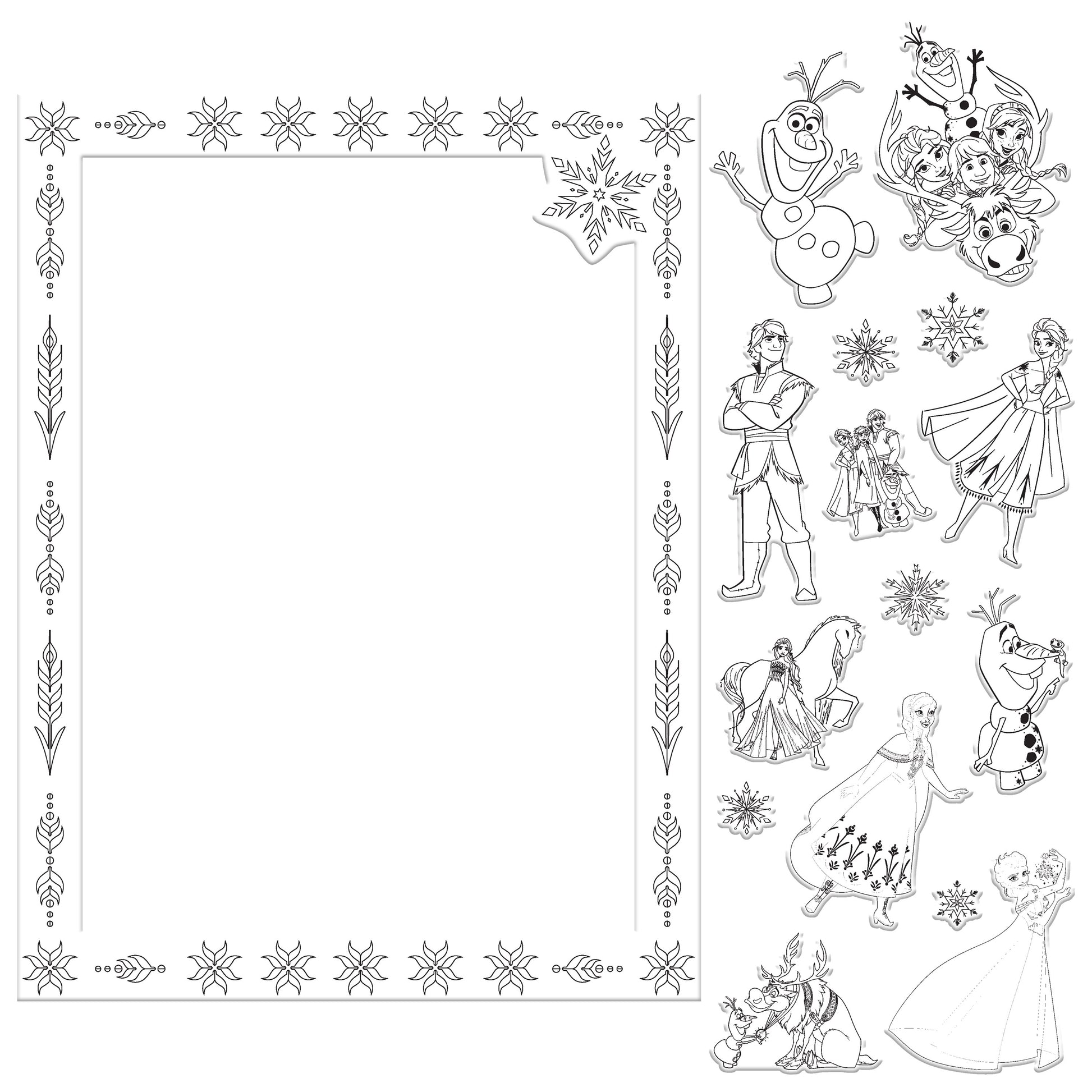 White Smoke Colour Me Magnets - Frozen Kids Craft Kits