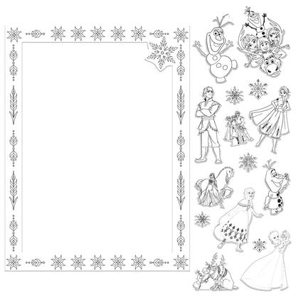 White Smoke Colour Me Magnets - Frozen Kids Craft Kits